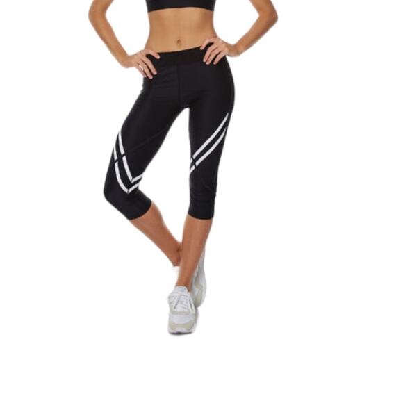 The Upside Black and White Cropped Leggings Size 10 - Picture 1 of 11
